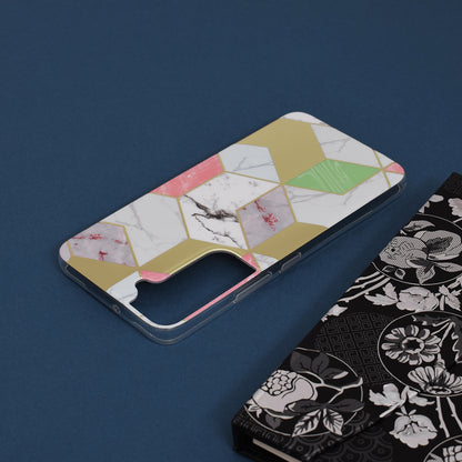 Husa de protectie Techsuit Marble Series compatibila cu Samsung Galaxy S22, acoperire spate, Purple Hex