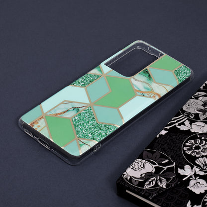 Husa de protectie Techsuit Marble Series compatibila cu Samsung Galaxy S21 Ultra, acoperire spate, Green Hex