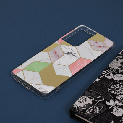 Husa de protectie Techsuit Marble Series compatibila cu Samsung Galaxy S21 Ultra, acoperire spate, Purple Hex