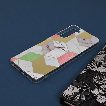 Husa de protectie Techsuit Marble Series compatibila cu Samsung Galaxy S21 Plus, acoperire spate, Purple Hex