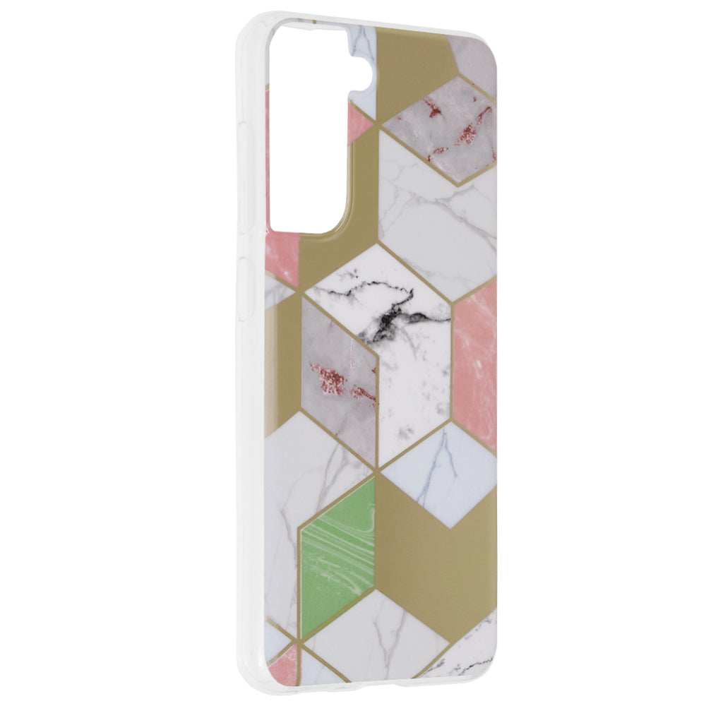 Husa de protectie Techsuit Marble Series compatibila cu Samsung Galaxy S21 FE, acoperire spate, Purple Hex