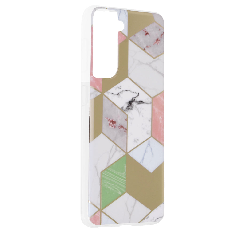 Husa de protectie Techsuit Marble Series compatibila cu Samsung Galaxy S21, acoperire spate, Purple Hex