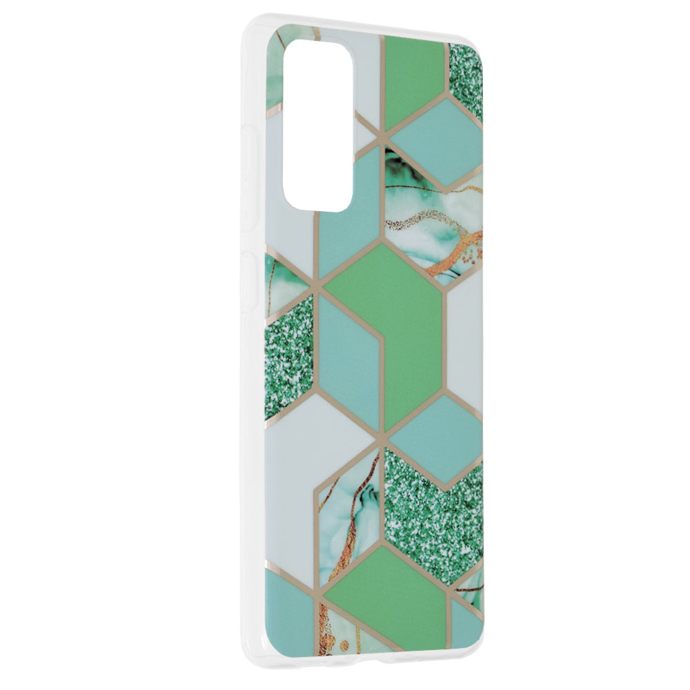 Husa de protectie Techsuit Marble Series compatibila cu Samsung Galaxy S20 FE 5G, acoperire spate, Green Hex