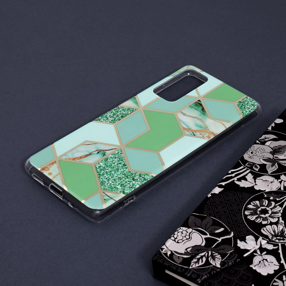 Husa de protectie Techsuit Marble Series compatibila cu Samsung Galaxy S20 FE 5G, acoperire spate, Green Hex