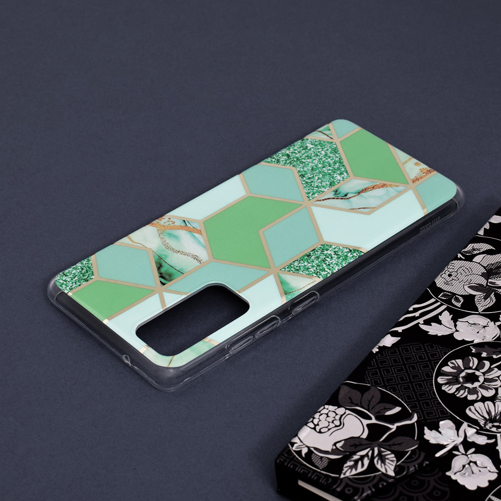 Husa de protectie Techsuit Marble Series compatibila cu Samsung Galaxy S20 FE 5G, acoperire spate, Green Hex