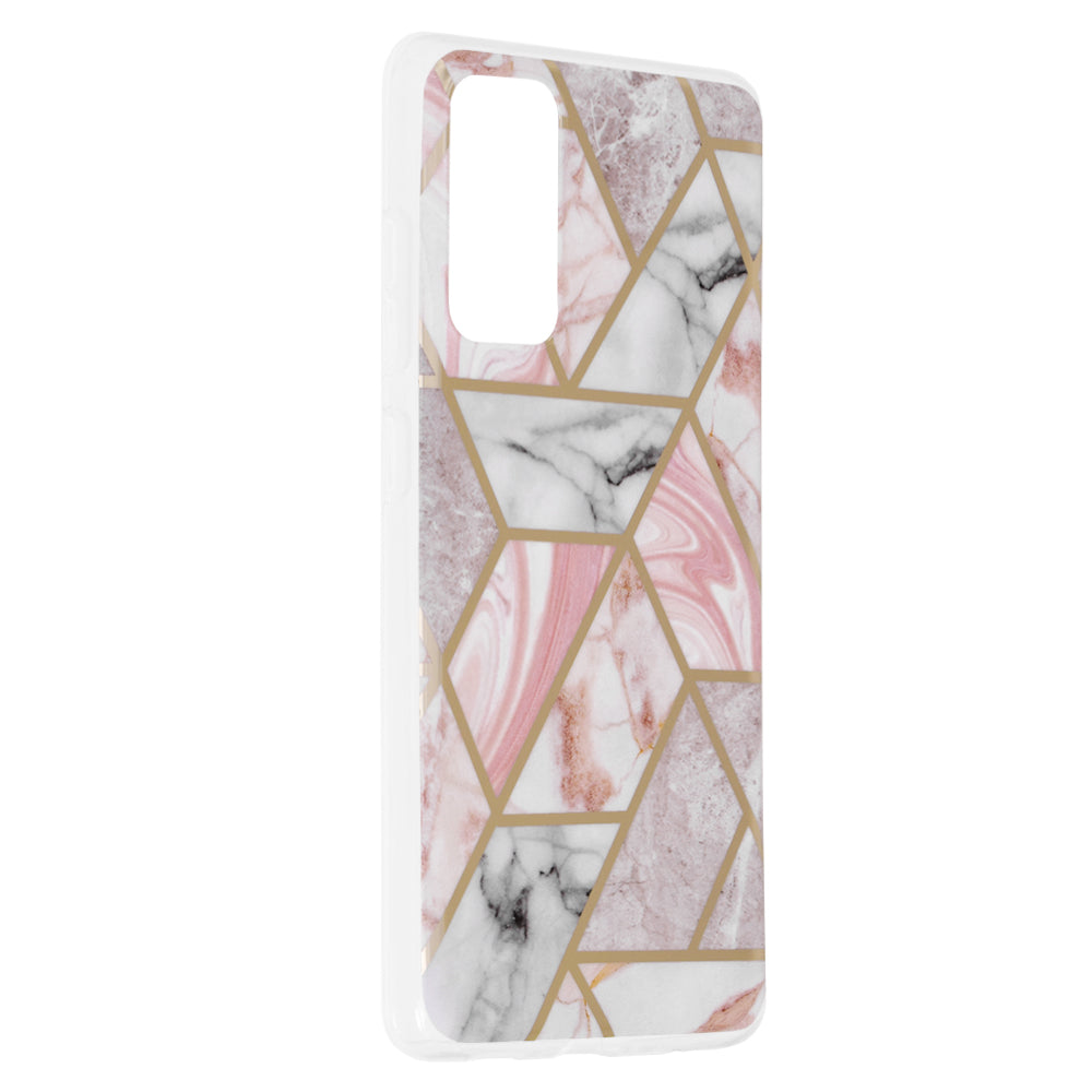 Husa de protectie Techsuit Marble Series compatibila cu Samsung Galaxy S20 FE 5G, acoperire spate, Pink Hex