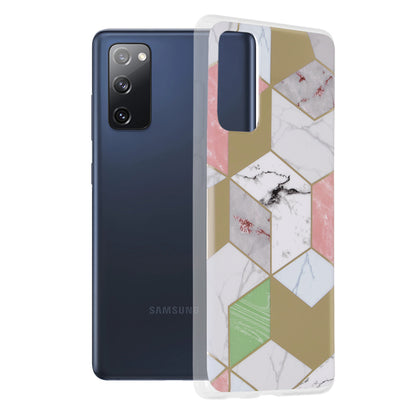 Husa de protectie Techsuit Marble Series compatibila cu Samsung Galaxy S20 FE 4G, acoperire spate, Purple Hex