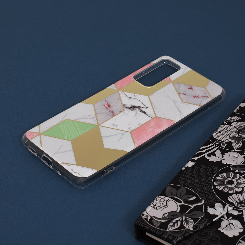 Husa de protectie Techsuit Marble Series compatibila cu Samsung Galaxy S20 FE 5G, acoperire spate, Purple Hex