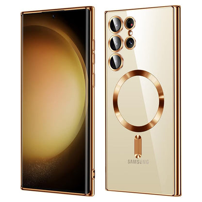 Husa de protectie Techsuit Luxury Crystal MagSafecompatibila cu Samsung Galaxy S23 Ultra, acoperire spate, rose gold