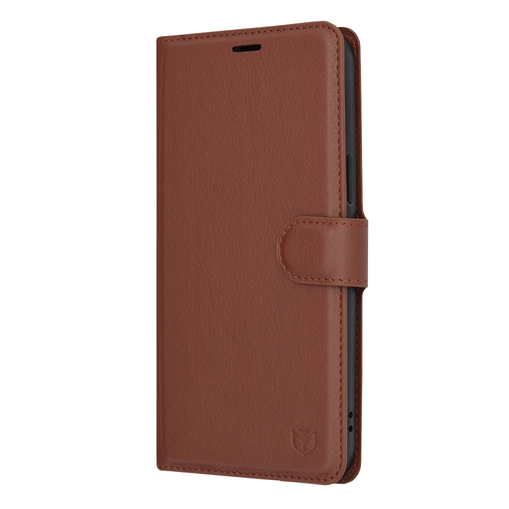 Husa de protectie Techsuit Leather Folio compatibila cu Apple iPhone 12 Pro Max, acoperire spate, maro