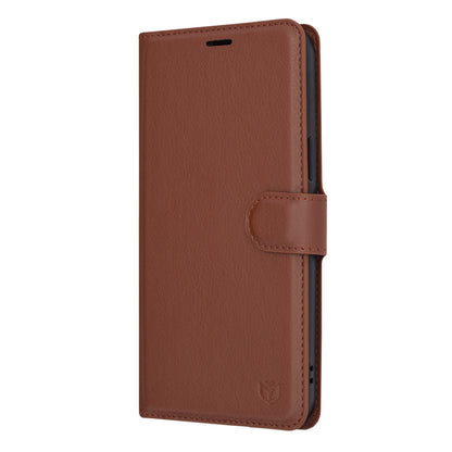 Husa de protectie Techsuit Leather Folio compatibila cu Apple iPhone 12 Pro Max, acoperire spate, maro