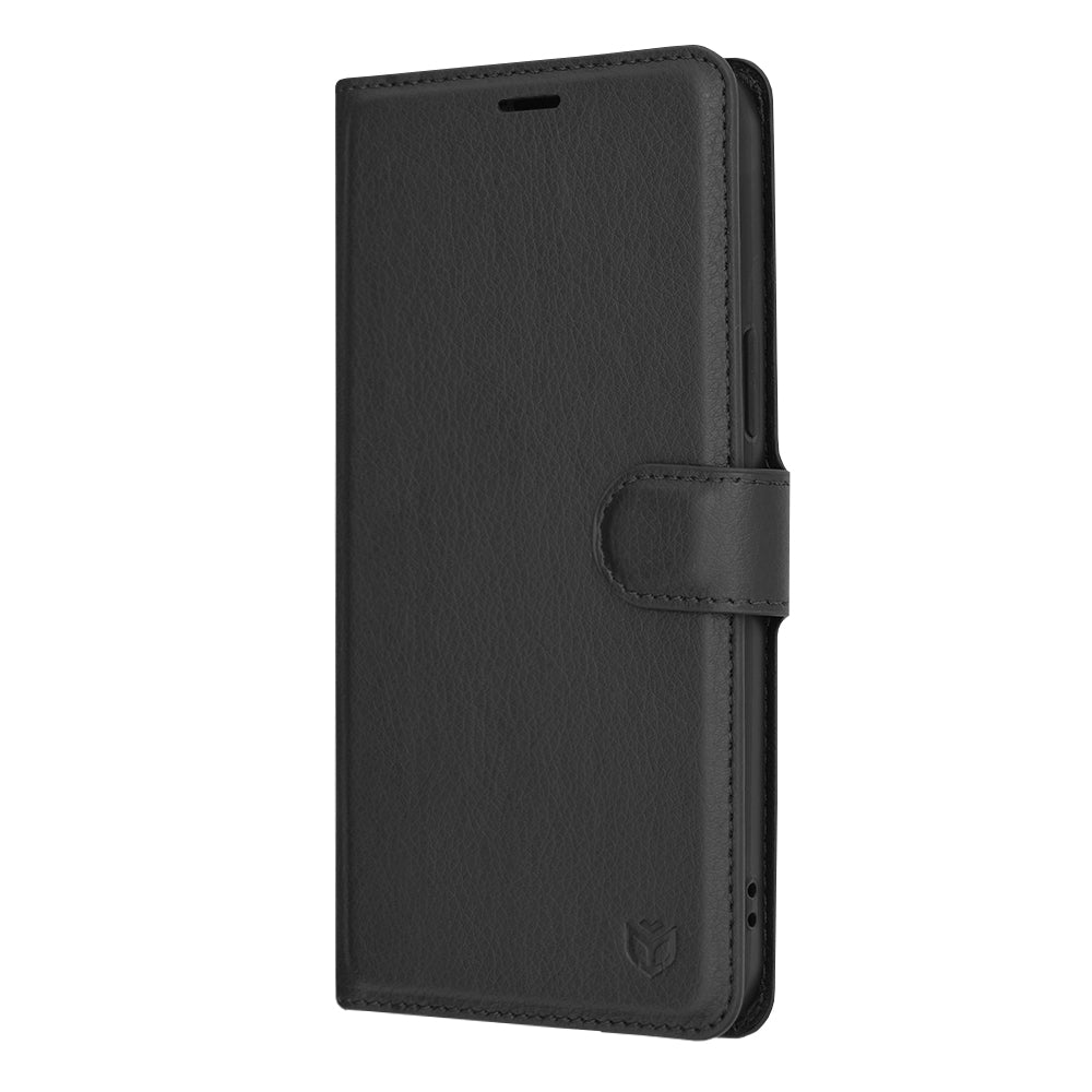 Husa de protectie Techsuit Leather Folio compatibila cu Apple iPhone 12 Pro Max, acoperire spate, negru