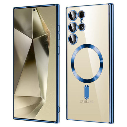 Husa de protectie Techsuit Luxury Crystal MagSafecompatibila cu Samsung Galaxy S24 Ultra, acoperire spate, albastru inchis