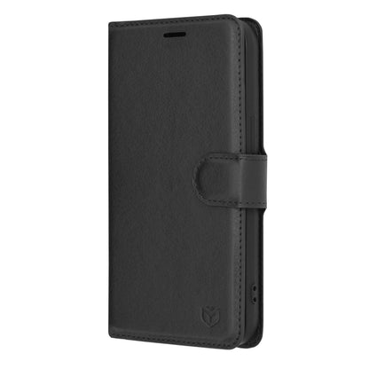 Husa de protectie Techsuit Leather Folio compatibila cu Apple iPhone 13, acoperire spate, negru