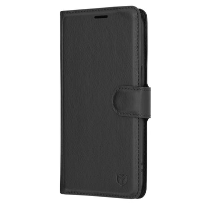 Husa de protectie Techsuit Leather Folio compatibila cu Apple iPhone 13 Pro, acoperire spate, negru