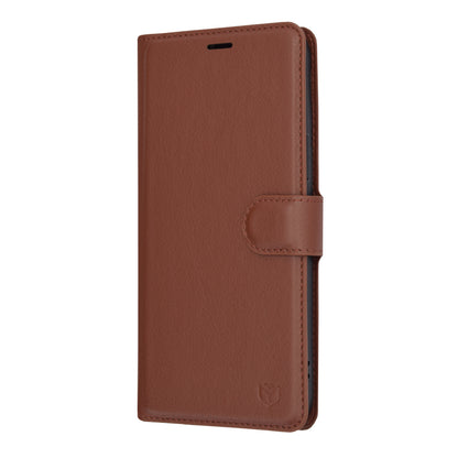Husa de protectie Techsuit Leather Folio compatibila cu Apple iPhone 13 Pro Max, acoperire spate, maro