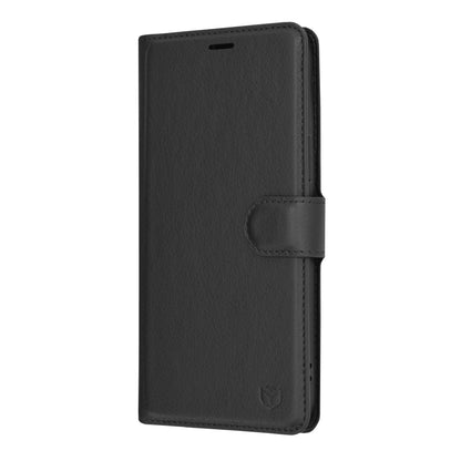 Husa de protectie Techsuit Leather Folio compatibila cu Apple iPhone 13 Pro Max, acoperire spate, negru