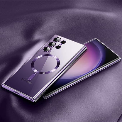 Husa de protectie Techsuit Luxury Crystal MagSafecompatibila cu Samsung Galaxy S21 Ultra 5G, acoperire spate, albastru inchis