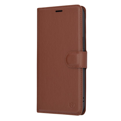 Husa de protectie Techsuit Leather Folio compatibila cu Apple iPhone 14 Pro Max, acoperire spate, maro