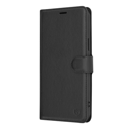 Husa de protectie Techsuit Leather Folio compatibila cu Apple iPhone 15 Plus, acoperire spate, negru