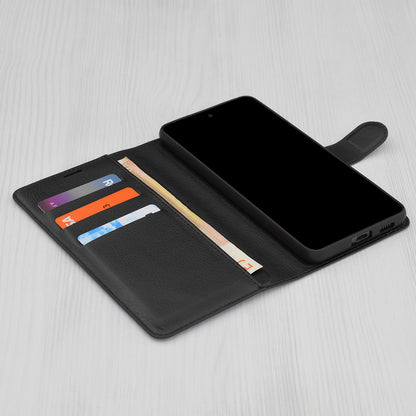 Husa de protectie Techsuit Leather Folio compatibila cu Apple iPhone 15 Plus, acoperire spate, negru