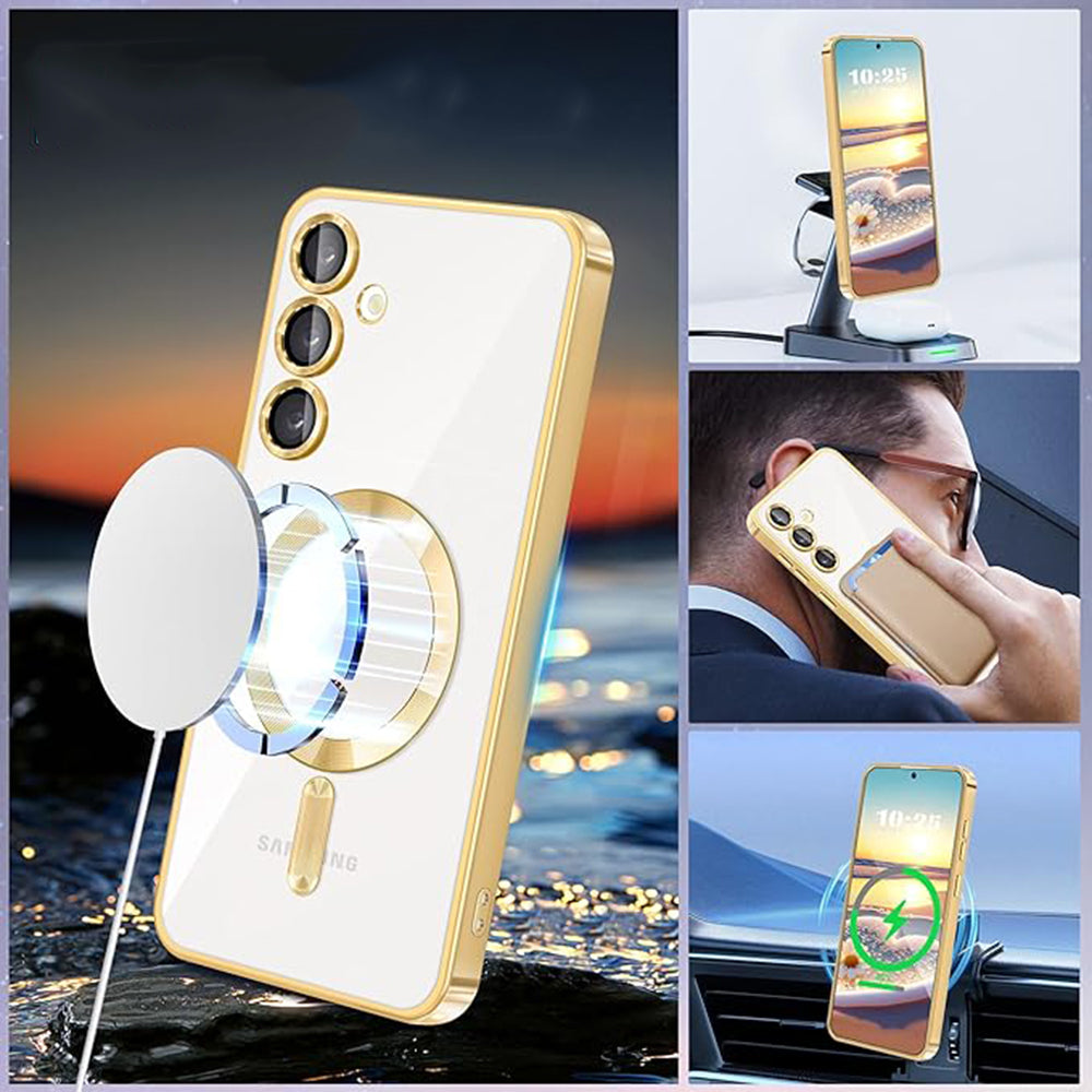 Husa de protectie Techsuit Luxury Crystal MagSafecompatibila cu Samsung Galaxy S23 FE, acoperire spate, verde forest