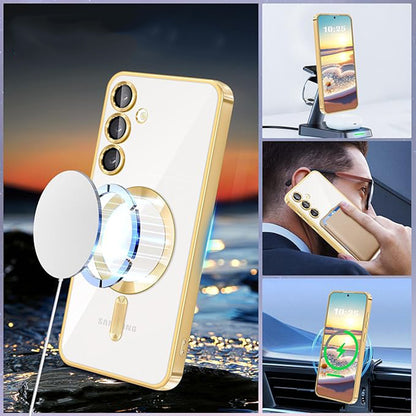 Husa de protectie Techsuit Luxury Crystal MagSafecompatibila cu Samsung Galaxy S23 FE, acoperire spate, mov deschis