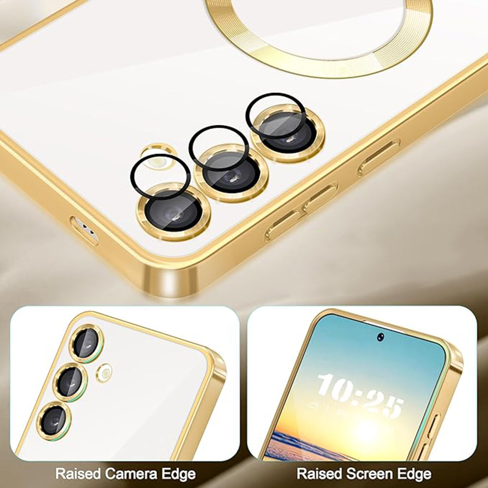 Husa de protectie Techsuit Luxury Crystal MagSafecompatibila cu Samsung Galaxy S24 Plus, acoperire spate, verde kaki