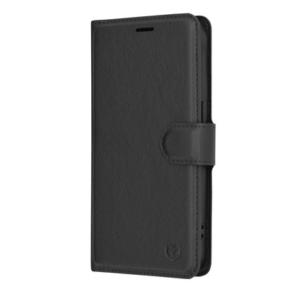 Husa de protectie Techsuit Leather Folio compatibila cu Apple iPhone 15 Pro, acoperire spate, negru