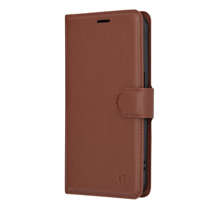 Husa de protectie Techsuit Leather Folio compatibila cu Apple iPhone 15 Pro, acoperire spate, maro