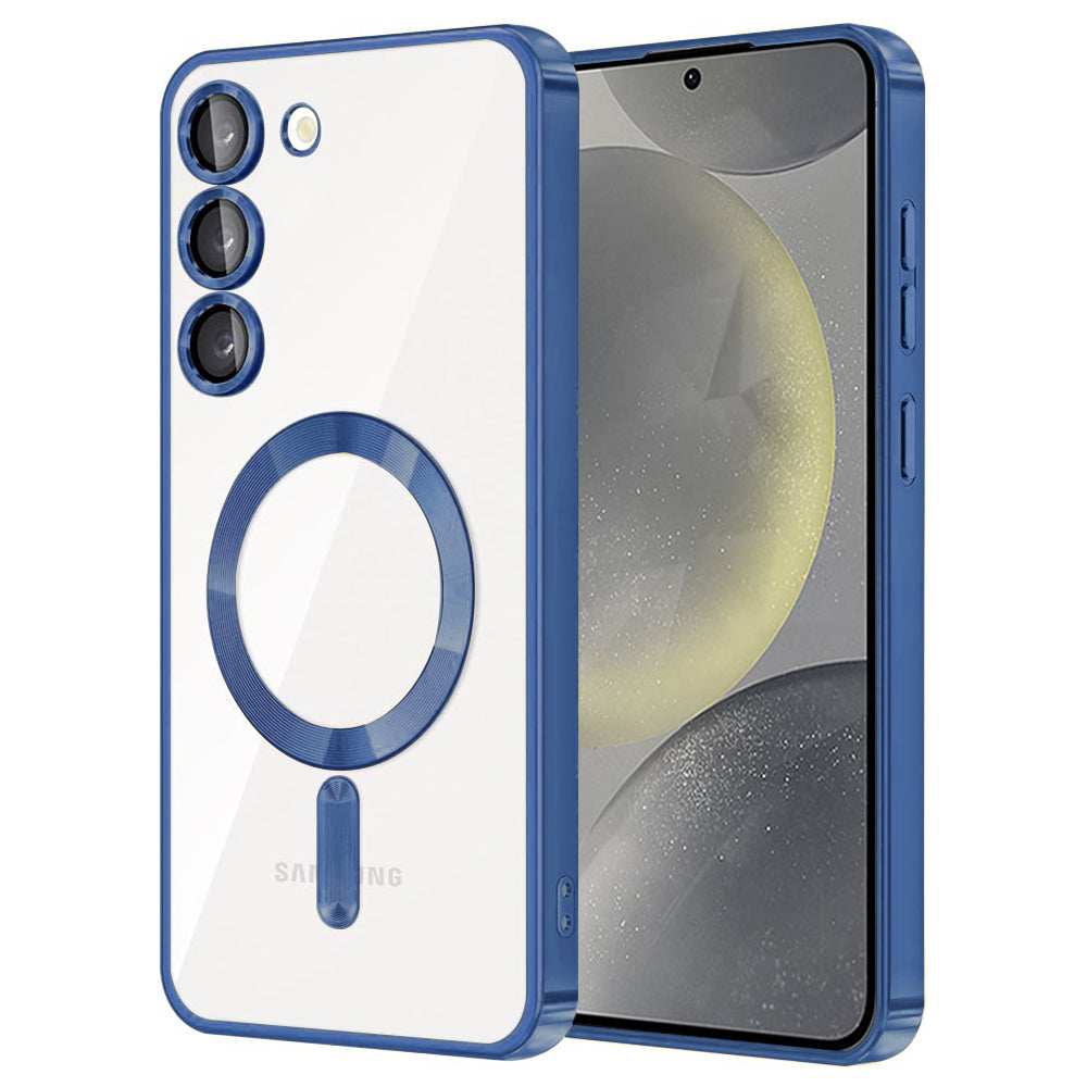 Husa de protectie Techsuit Luxury Crystal MagSafecompatibila cu Samsung Galaxy S23, acoperire spate, albastru inchis