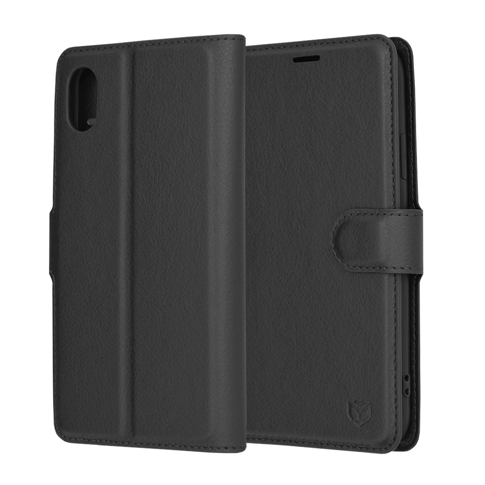 Husa de protectie Techsuit Leather Folio compatibila cu Apple iPhone XR, acoperire spate, negru
