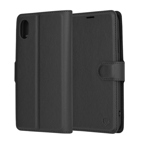 Husa de protectie Techsuit Leather Folio compatibila cu Apple iPhone XR, acoperire spate, negru