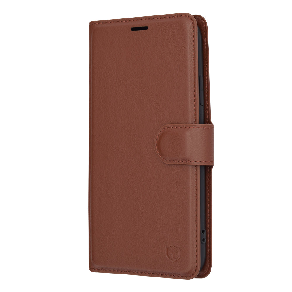 Husa de protectie Techsuit Leather Folio compatibila cu Apple iPhone XR, acoperire spate, maro