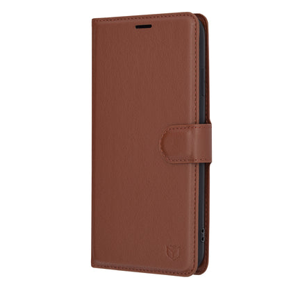 Husa de protectie Techsuit Leather Folio compatibila cu Apple iPhone XS Max, acoperire spate, maro