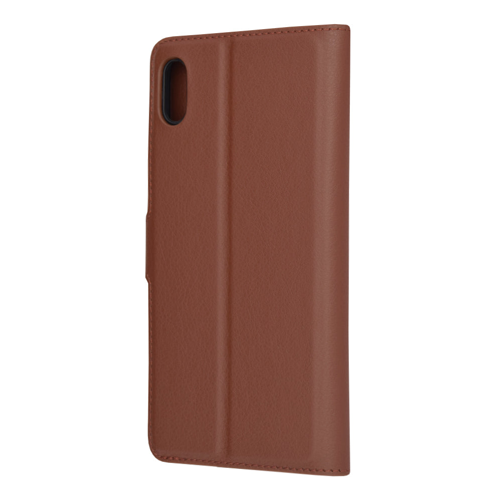 Husa de protectie Techsuit Leather Folio compatibila cu Apple iPhone XS Max, acoperire spate, maro