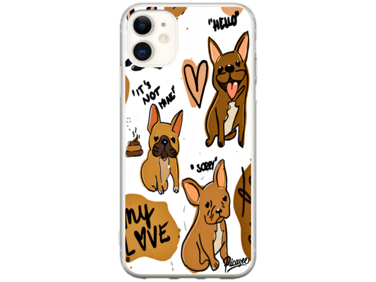 Husa Silicon HQCover compatibila cu Apple iPhone 12 Mini, model Dogs, rezistenta la socuri si zgarieturi, SP1M00042