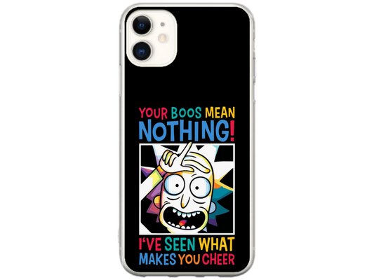 Husa Silicon HQCover compatibila cu Apple iPhone 12 Mini, model Rick and Morty, rezistenta la socuri si zgarieturi, SP1M00048