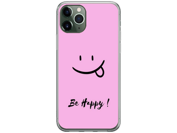 Husa Silicon HQCover compatibila cu Apple iPhone 11 Pro Max, model Be Happy, rezistenta la socuri si zgarieturi, SP1M00033