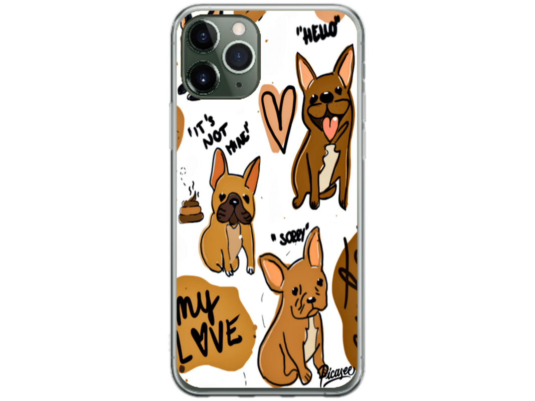 Husa Silicon HQCover compatibila cu Apple iPhone 11 Pro Max, model Dogs, rezistenta la socuri si zgarieturi, SP1M00042