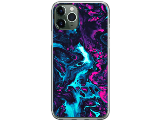 Husa Silicon HQCover compatibila cu Apple iPhone 11 Pro Max, model Explozie de culori v3, rezistenta la socuri si zgarieturi, SP1M00044