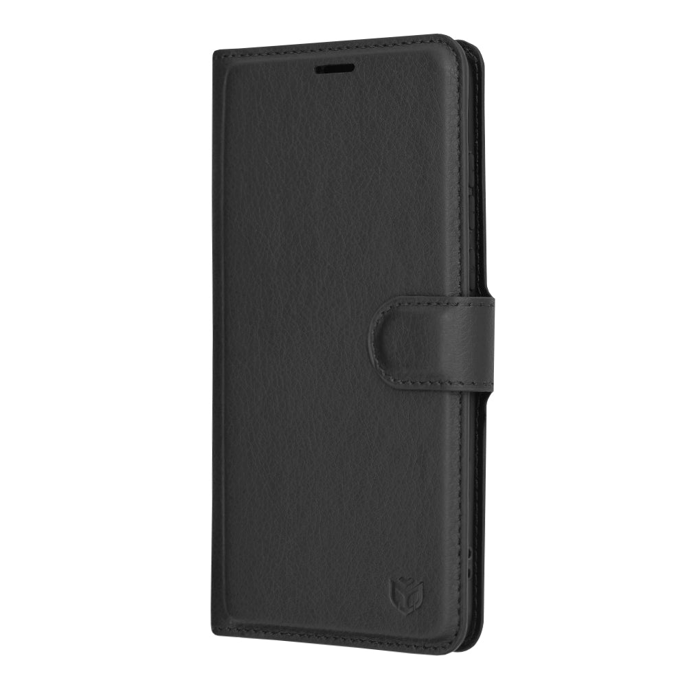 Husa de protectie Techsuit Leather Folio compatibila cu Motorola Edge 30 Neo, acoperire spate, negru