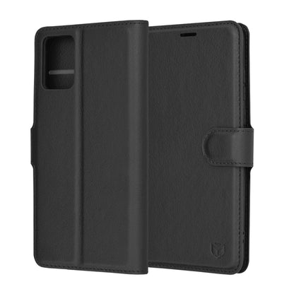 Husa de protectie Techsuit Leather Folio compatibila cu Motorola Edge 30 Neo, acoperire spate, negru