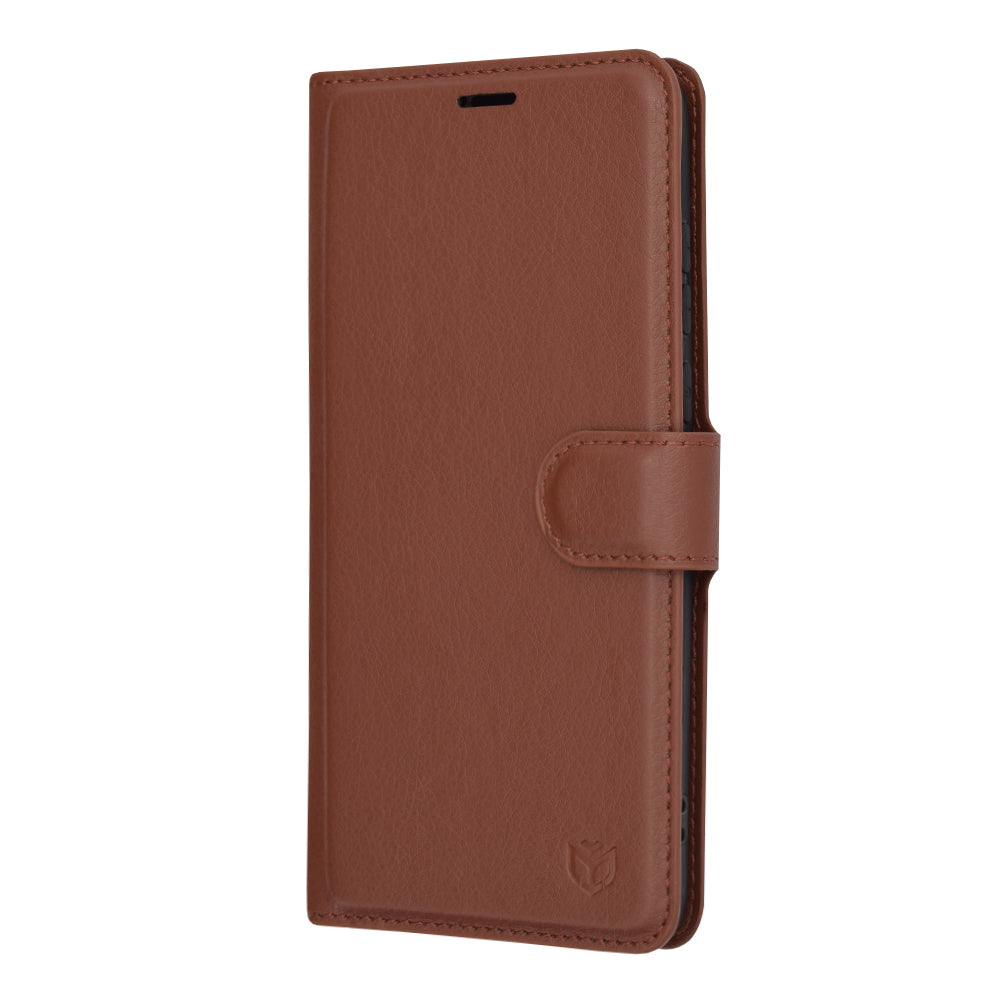 Husa de protectie Techsuit Leather Folio compatibila cu Motorola Edge 30 Neo, acoperire spate, maro