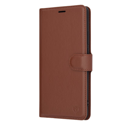 Husa de protectie Techsuit Leather Folio compatibila cu Motorola Edge (2023), acoperire spate, maro