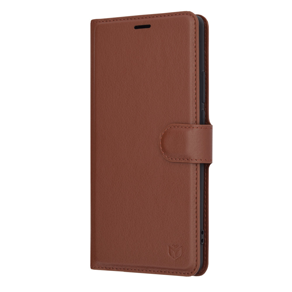 Husa de protectie Techsuit Leather Folio compatibila cu Motorola Edge 40, acoperire spate, maro