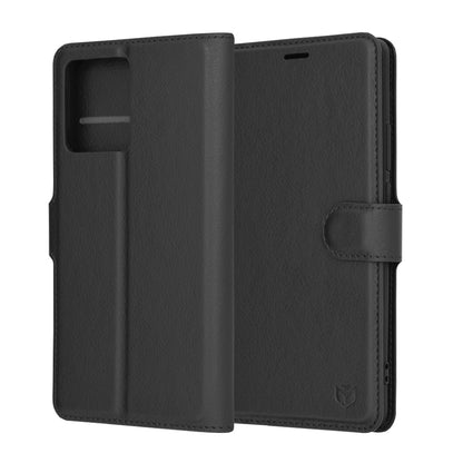Husa de protectie Techsuit Leather Folio compatibila cu Motorola Edge (2023), acoperire spate, negru