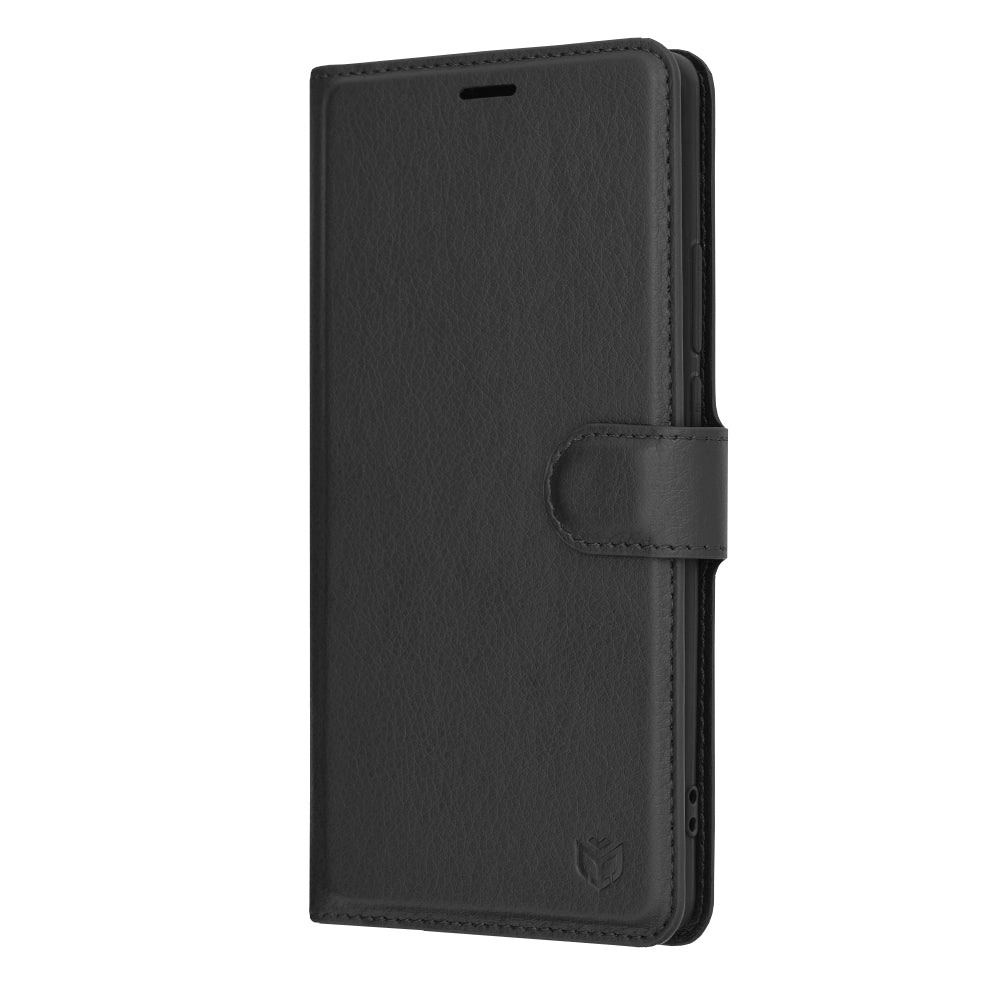 Husa de protectie Techsuit Leather Folio compatibila cu Motorola Edge 40, acoperire spate, negru