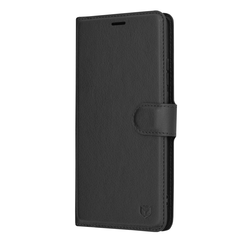 Husa de protectie Techsuit Leather Folio compatibila cu Motorola Edge 40 Neo, acoperire spate, negru