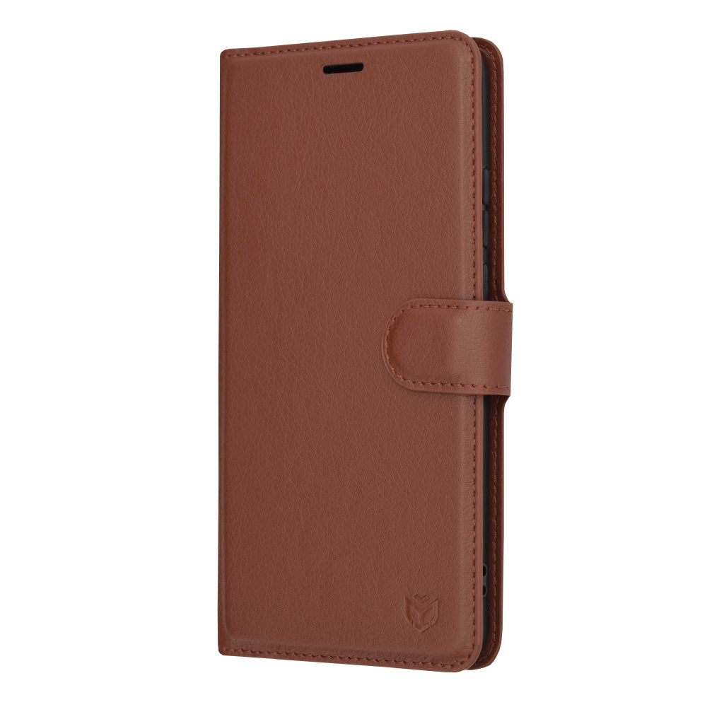 Husa de protectie Techsuit Leather Folio compatibila cu Motorola Edge 40 Neo, acoperire spate, maro